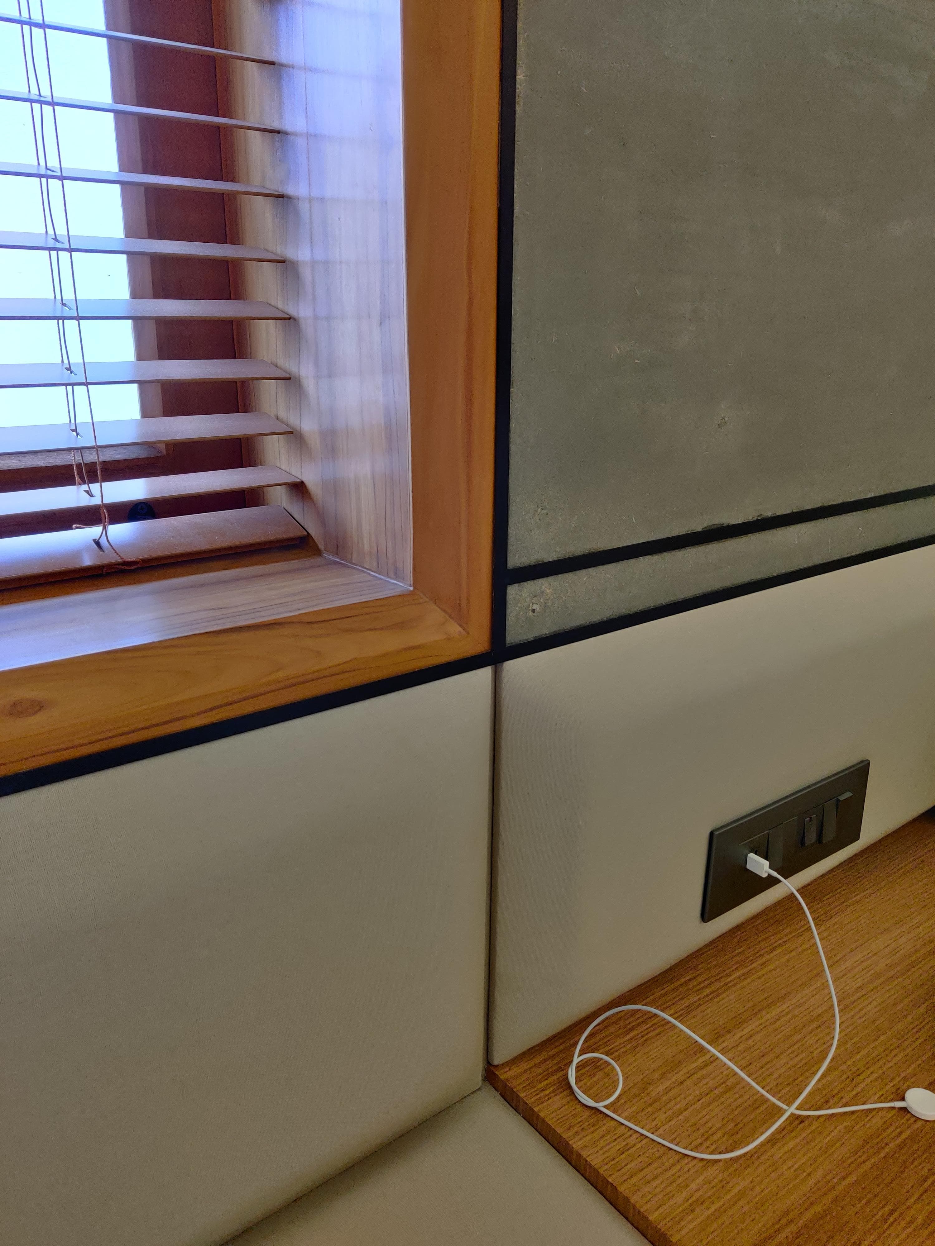 Conference table and natural light in office