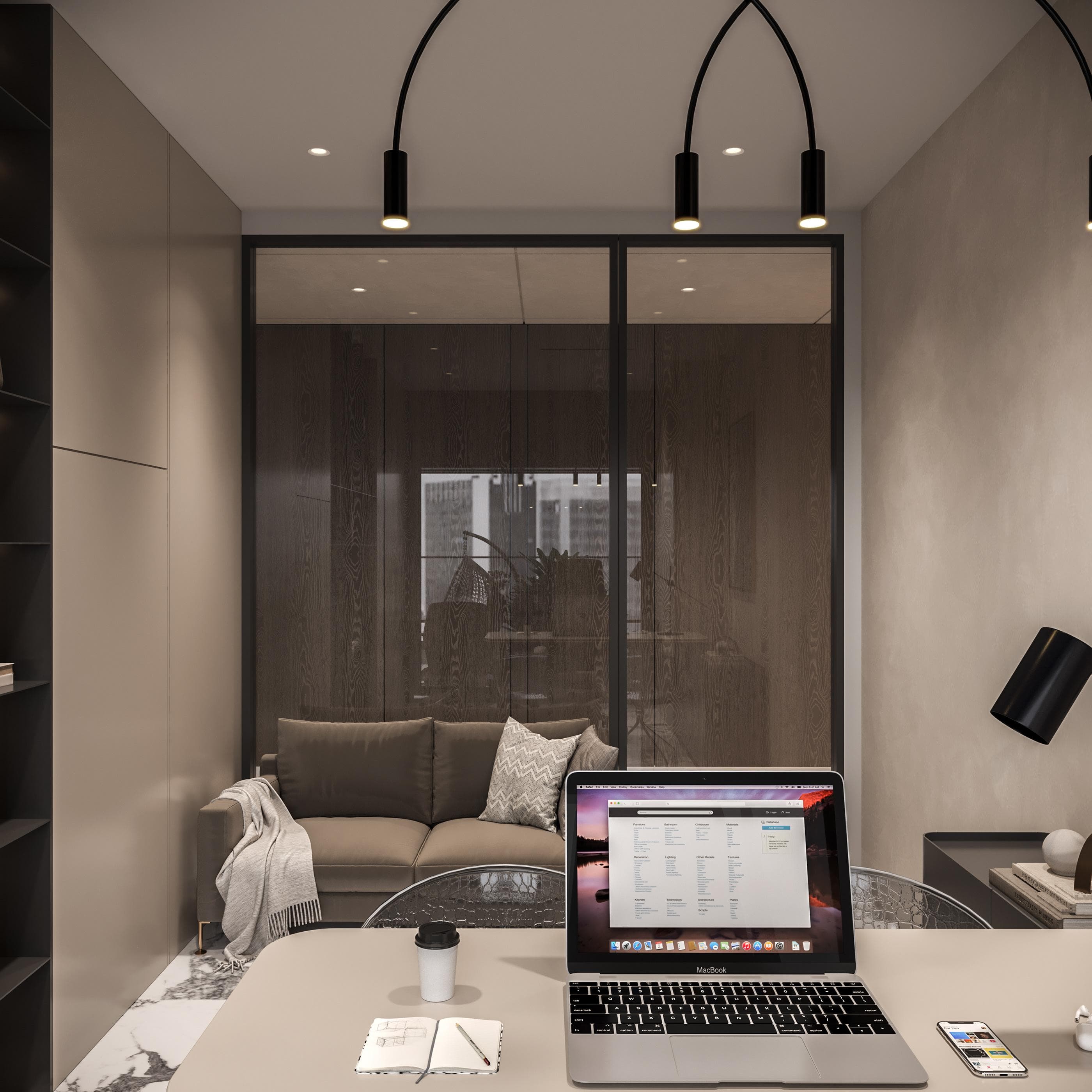 Office space with minimalistic design