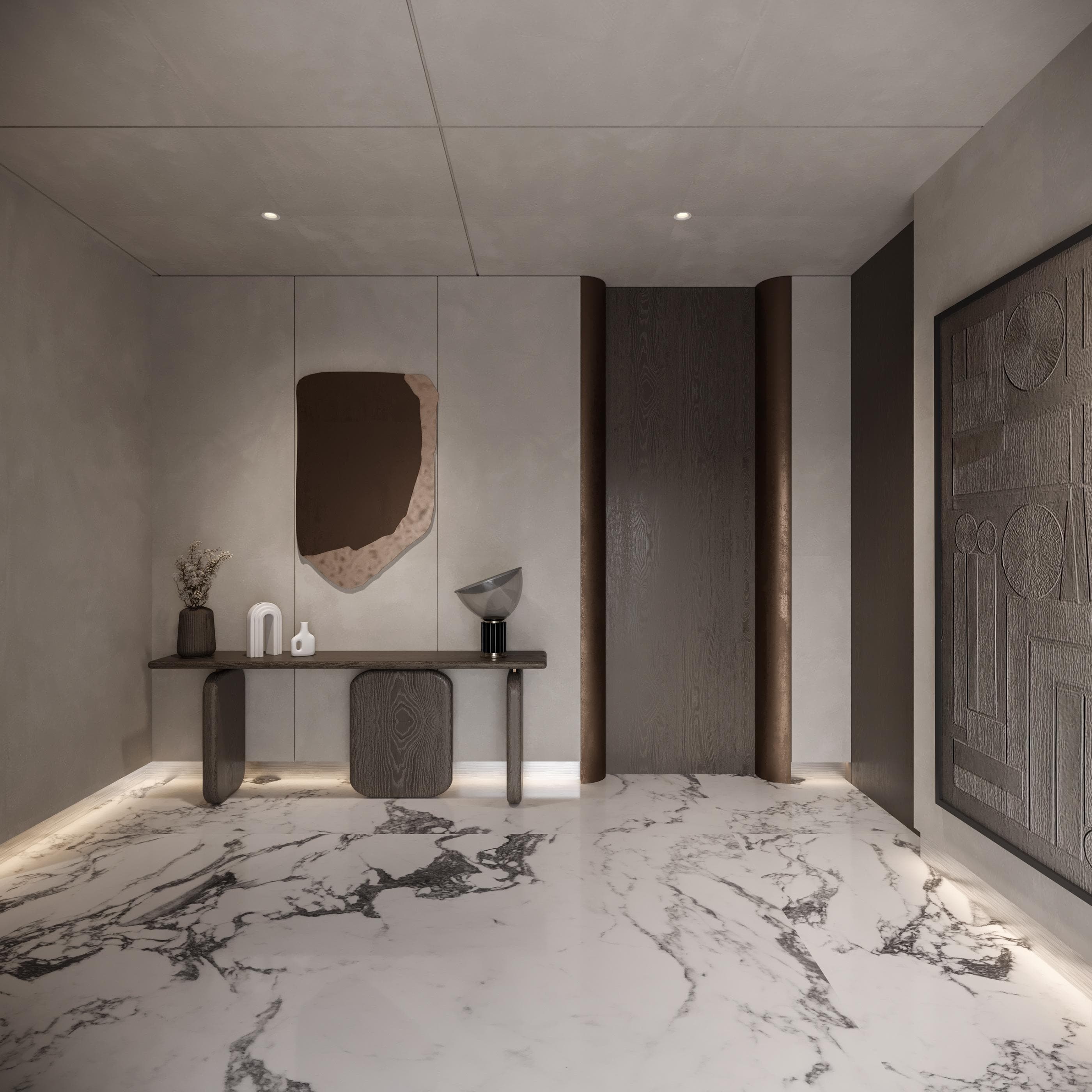 Conference table and natural light in office