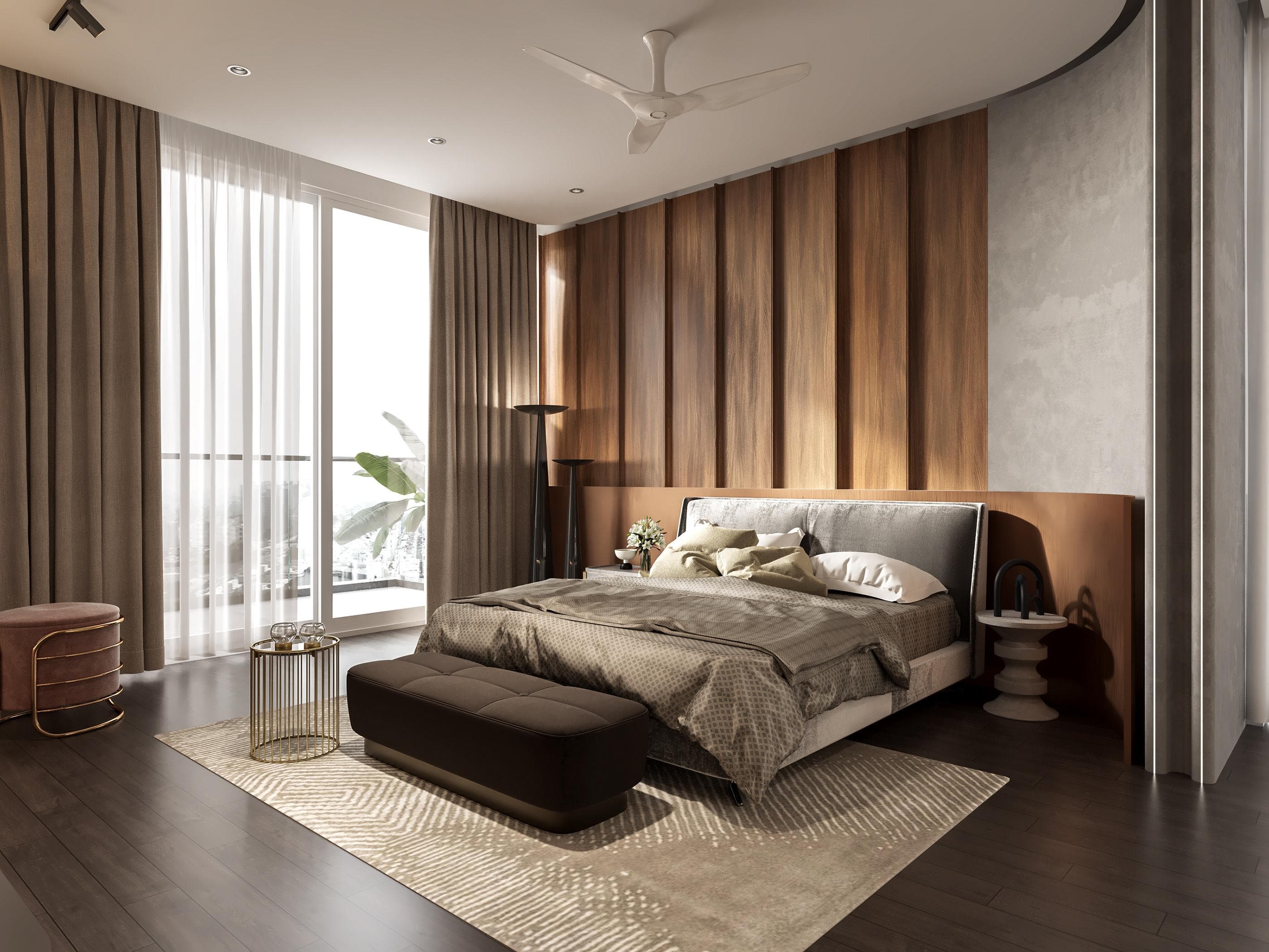 Conference table and natural light in office