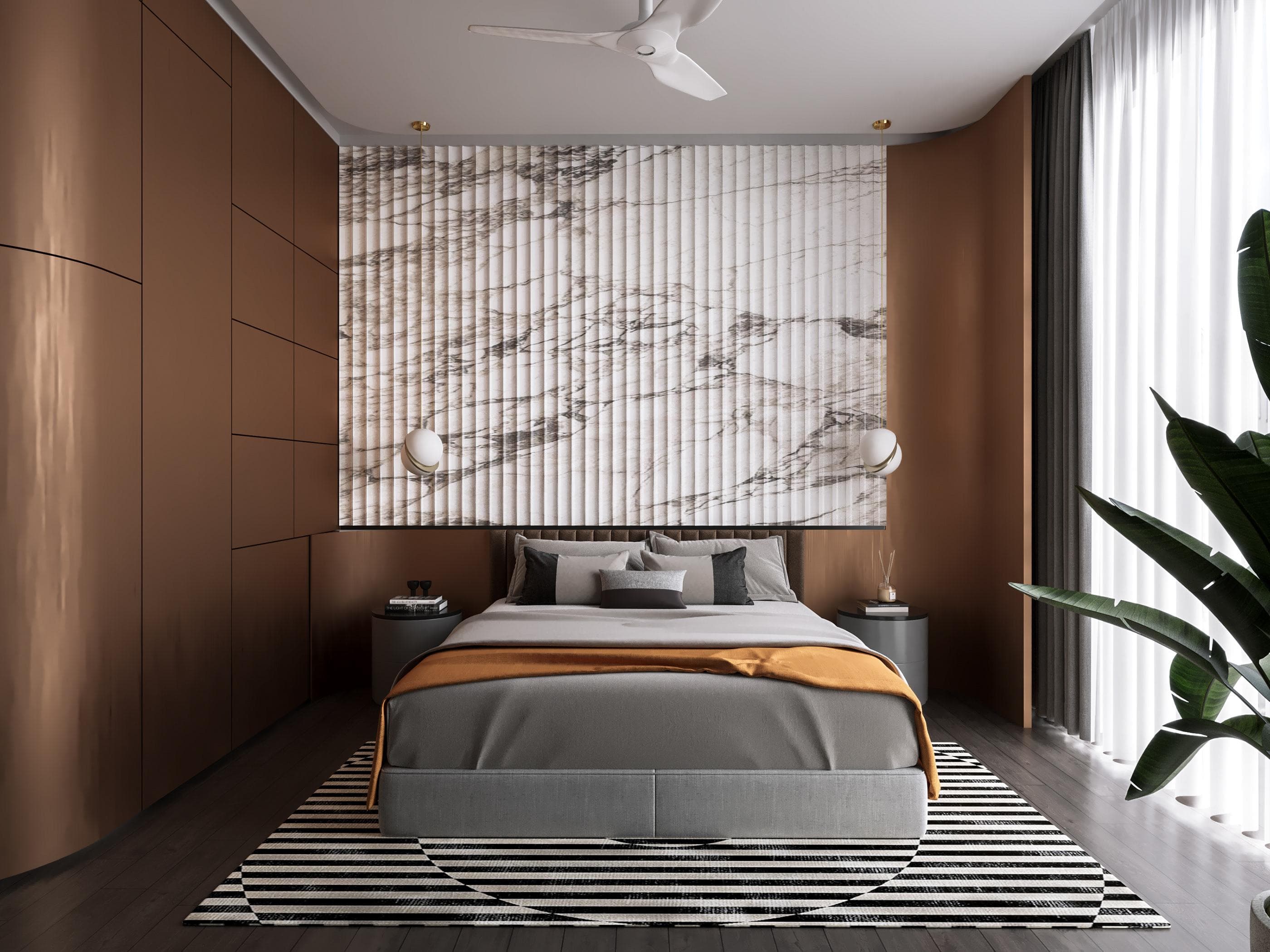 Conference table and natural light in office