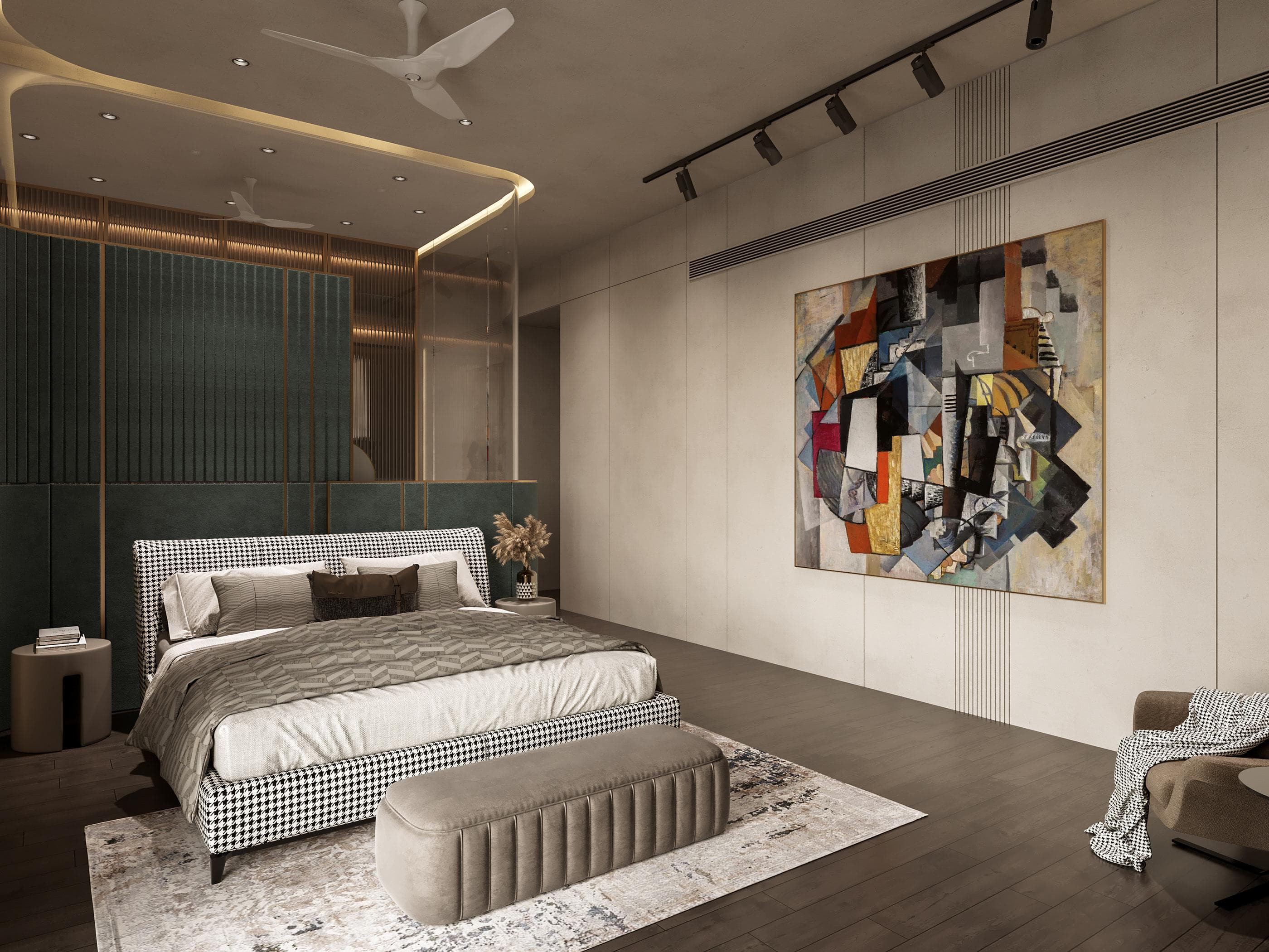 Conference table and natural light in office