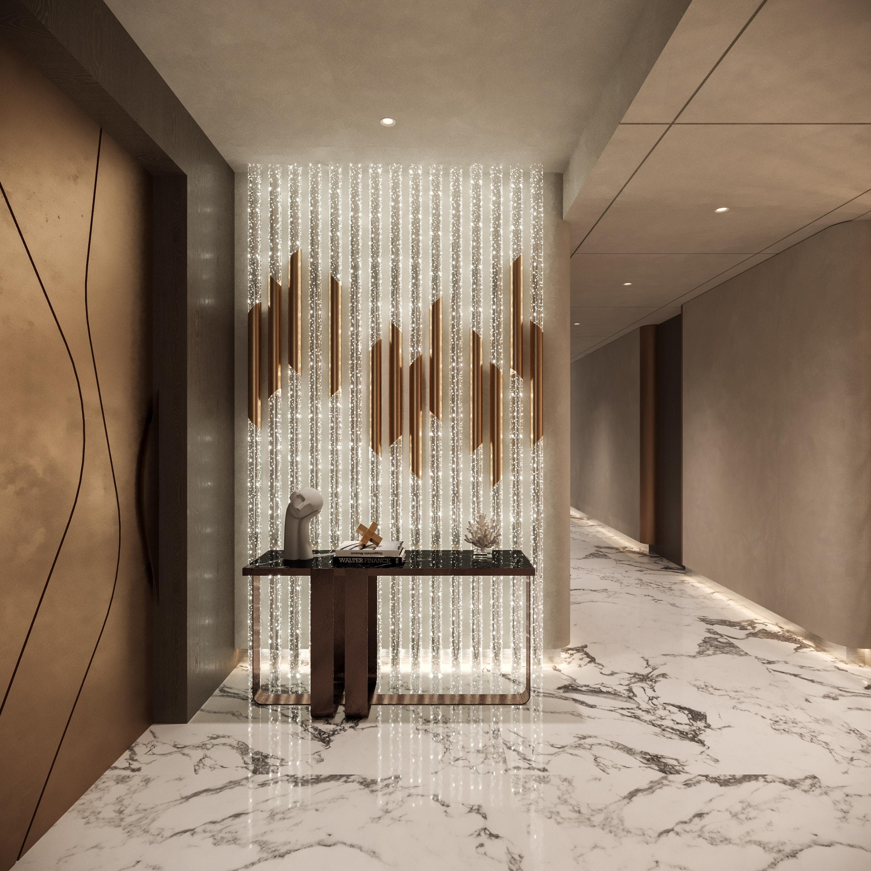 Office meeting space with wooden surfaces