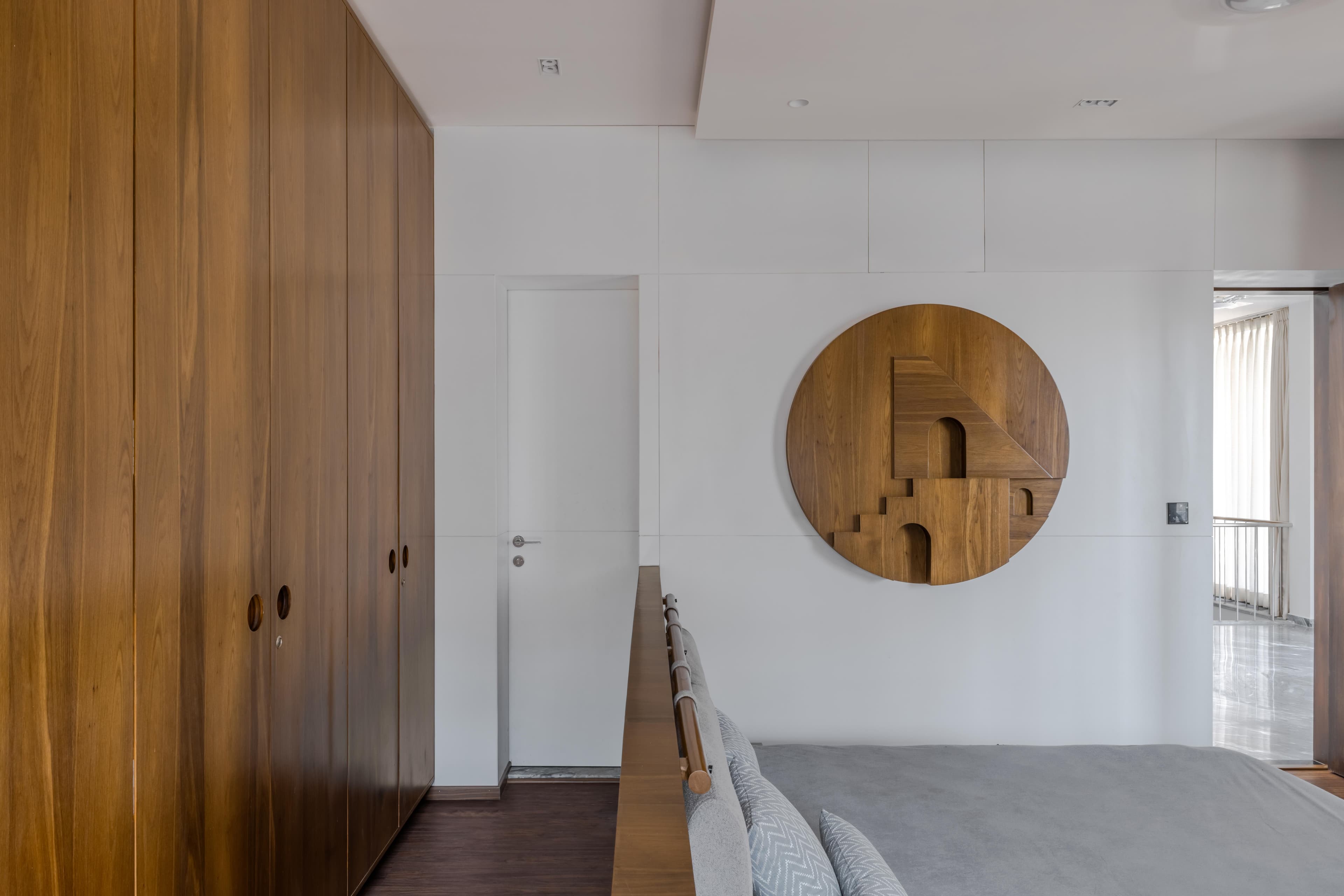 Conference table and natural light in office