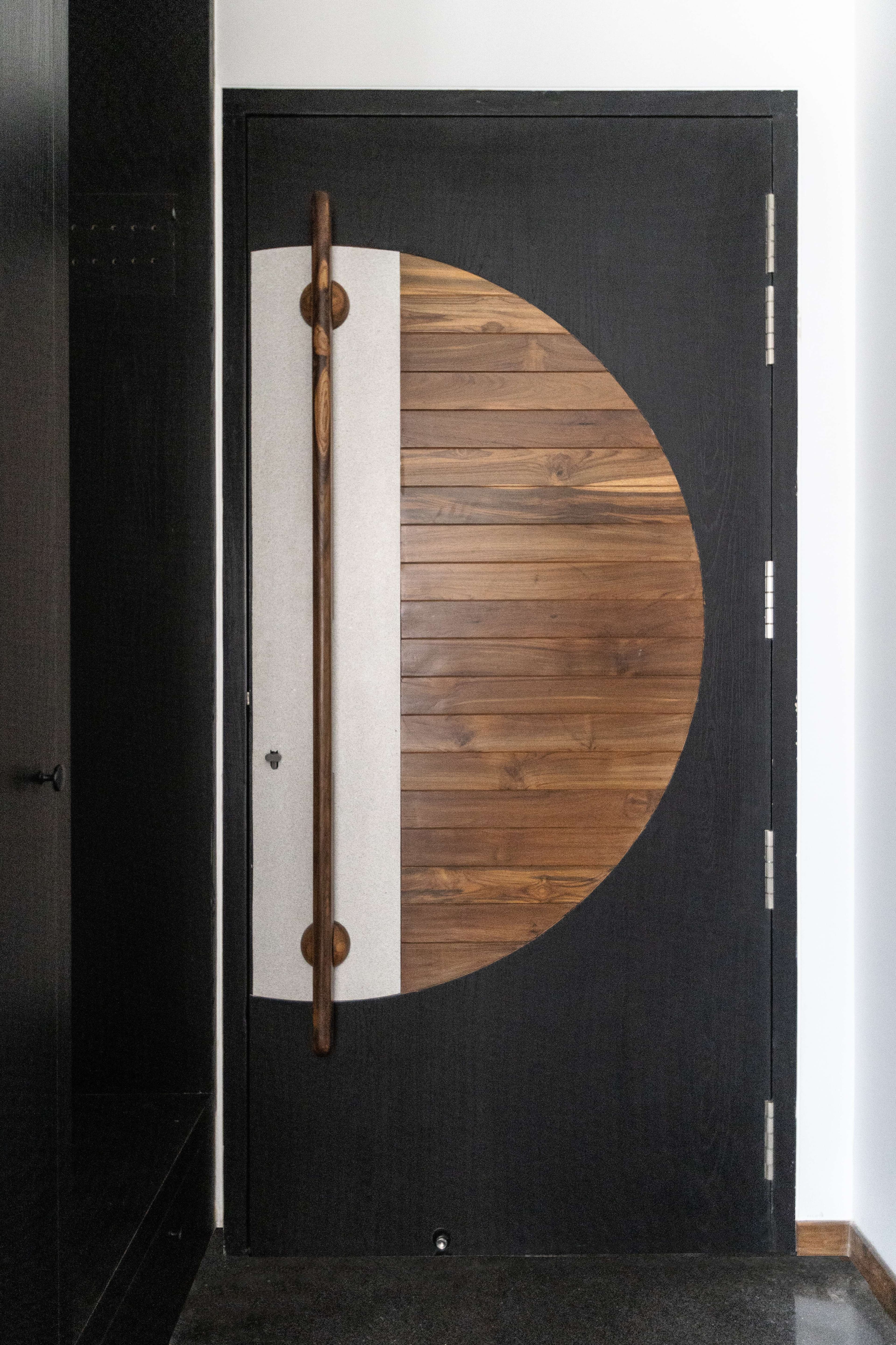 Wooden paneled wall with signage