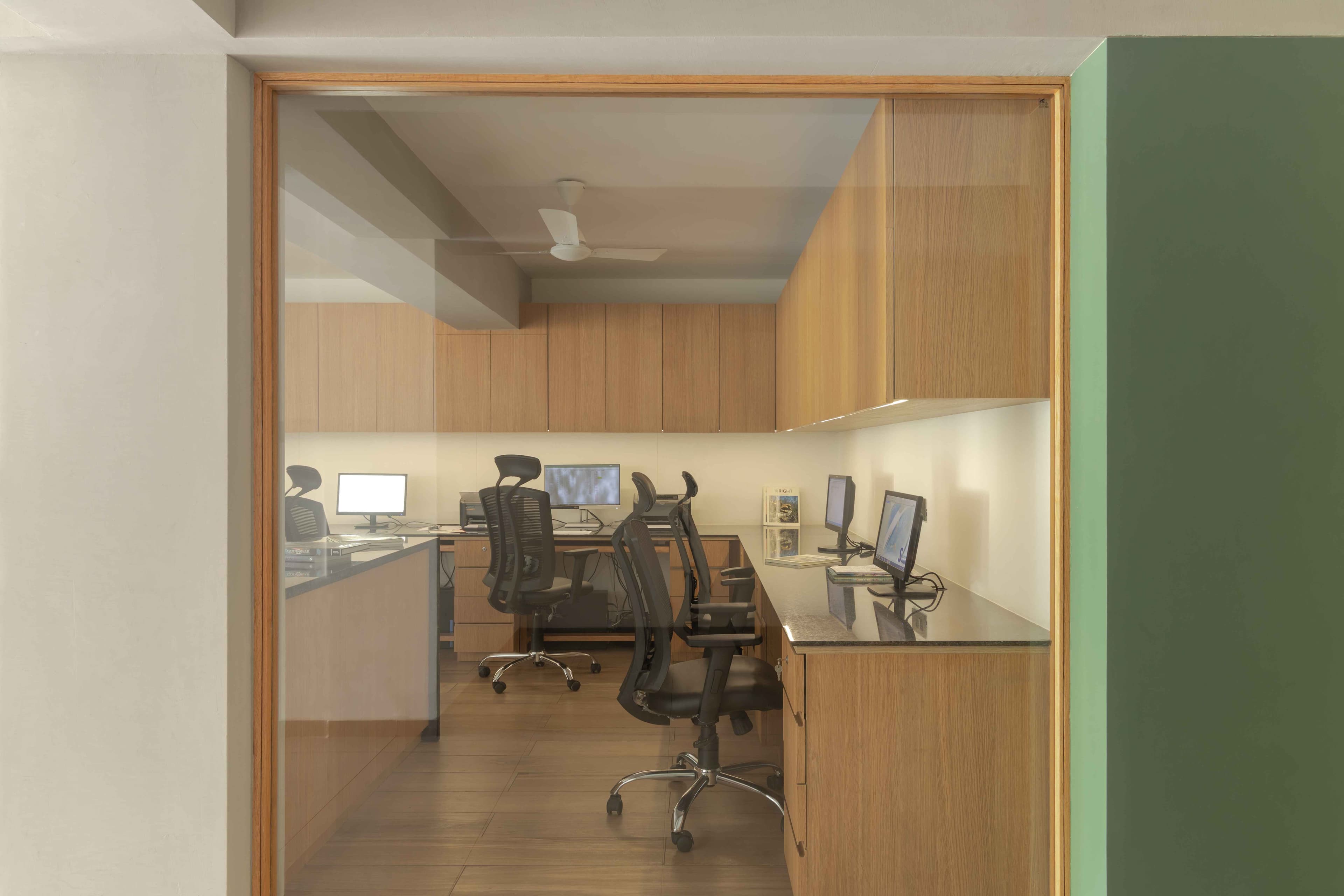 Open office layout with sleek design