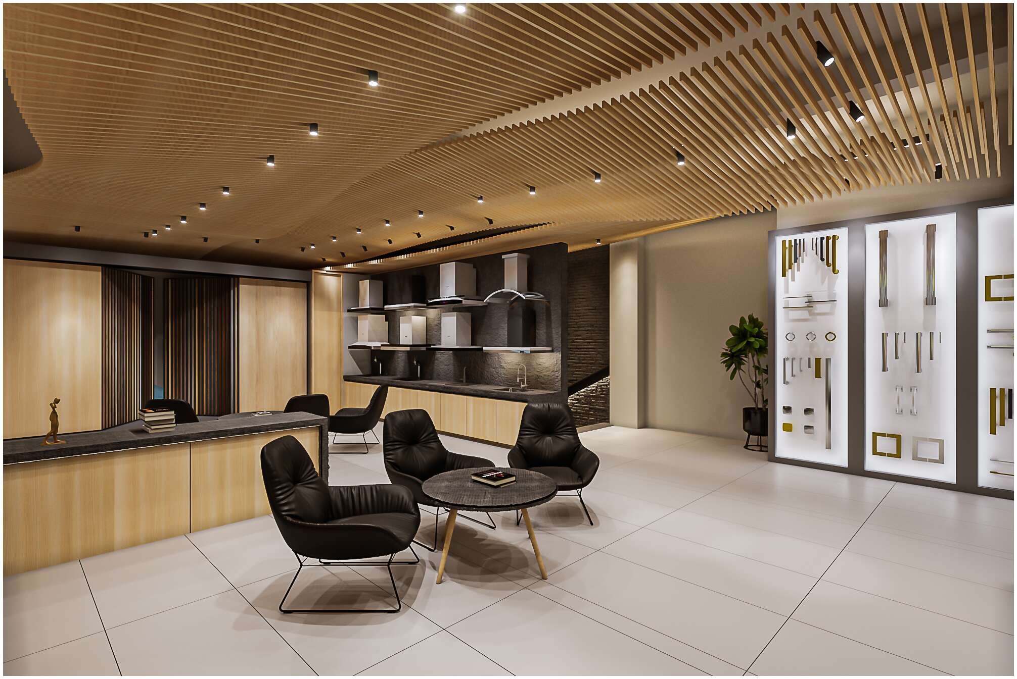 Wooden paneled wall with signage