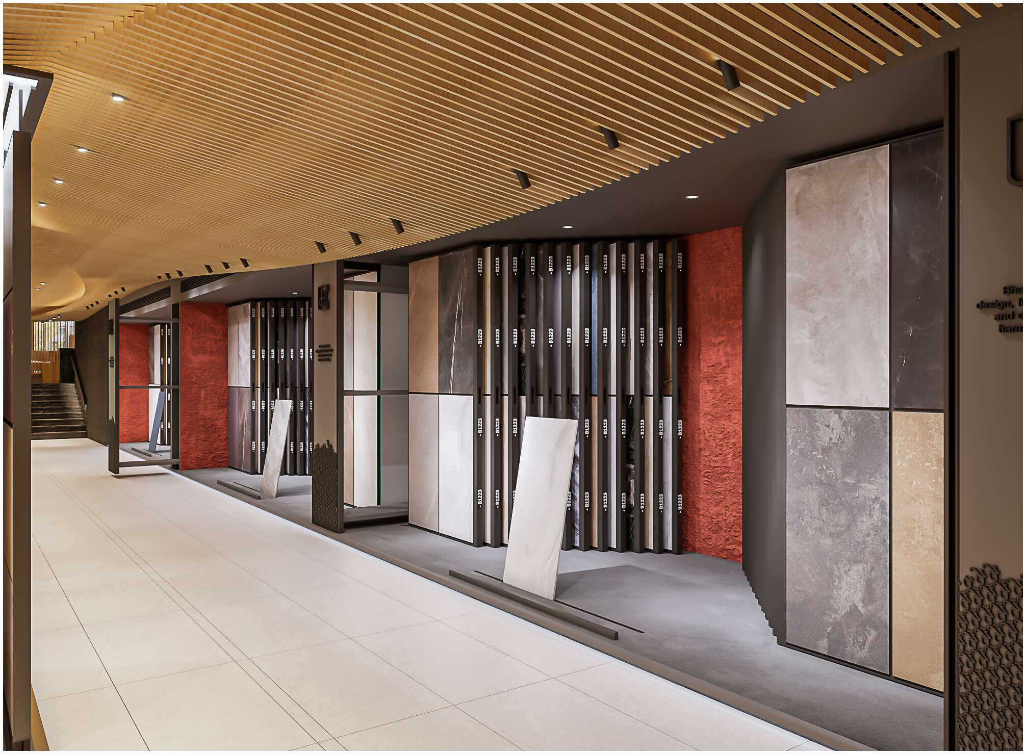 Corner view with wooden cabinetry