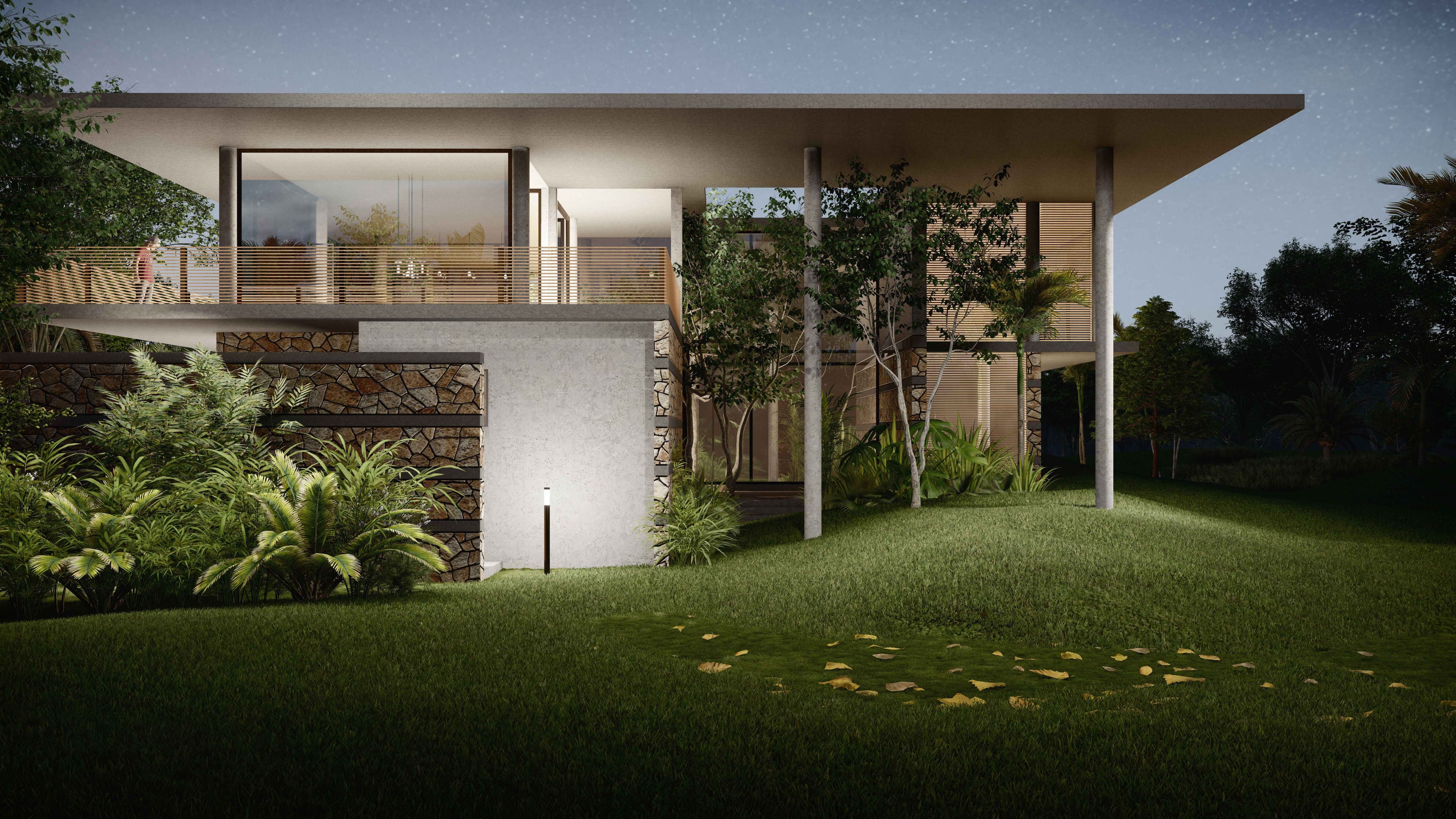 Corner view with wooden cabinetry