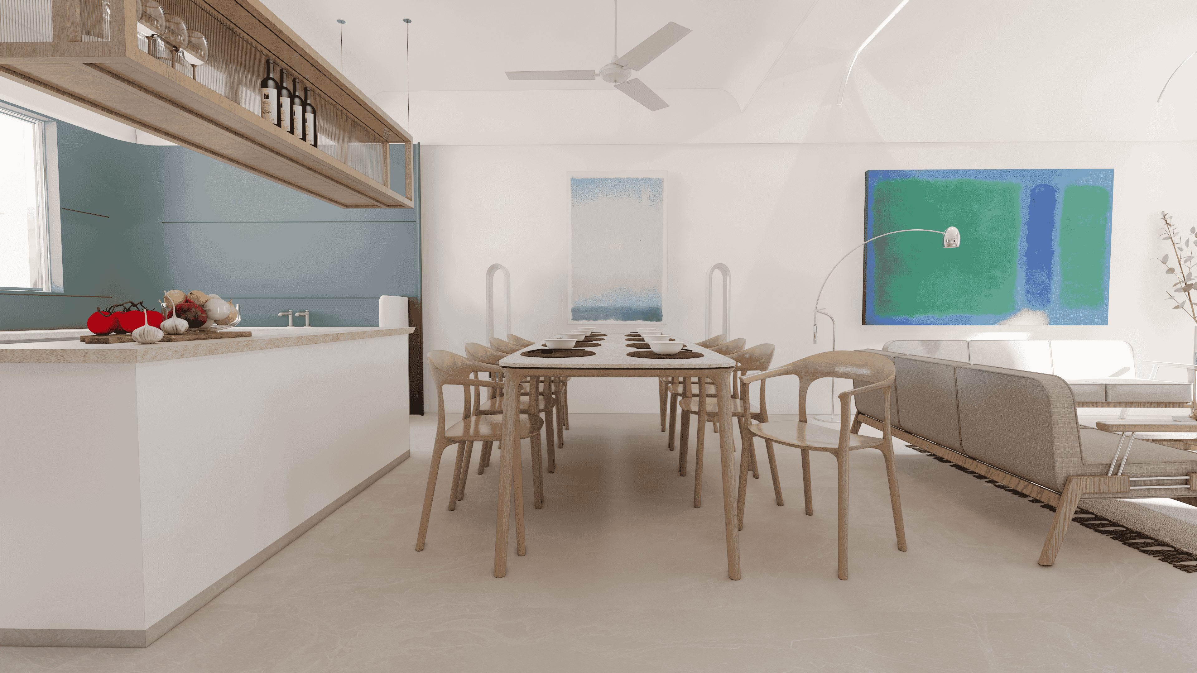 Glass partitioned office area